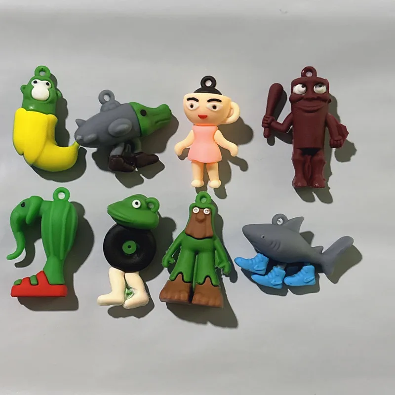 

8PCS Italian Brainrot Anime Action Figures Tung Tung Tung Sahur Ornaments Figure Funny Meme PVC Toy Model Home Decor Kids Gift