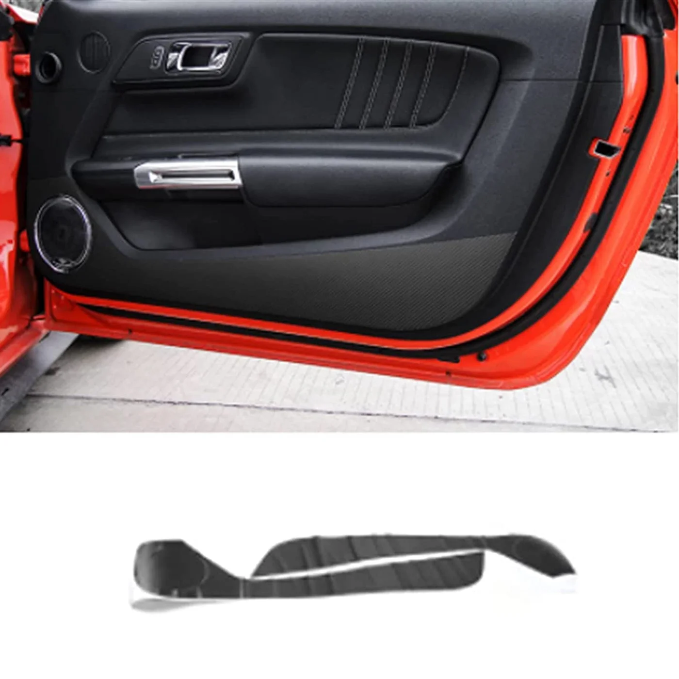 Carbon Fiber Car Door Anti-Kick Anti-Dirty Sticker for Ford Mustang 2015 2016 2017