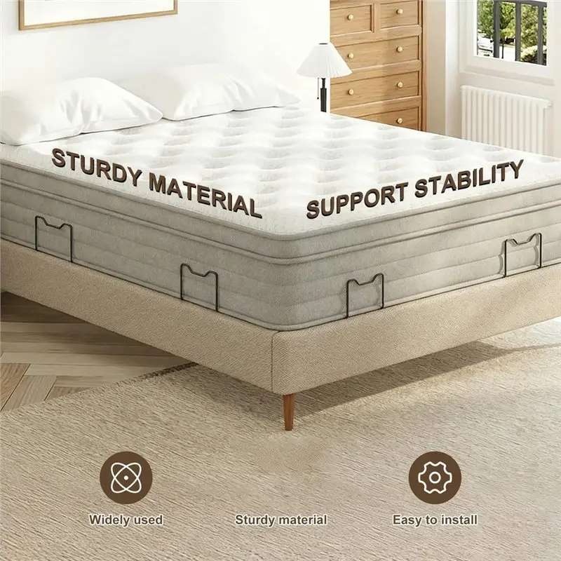 ABYN-5 Pcs Mattress Slide Stopper Bed Frame Brackets Metal Anti Slip Fastener Furniture Sliding Prevention