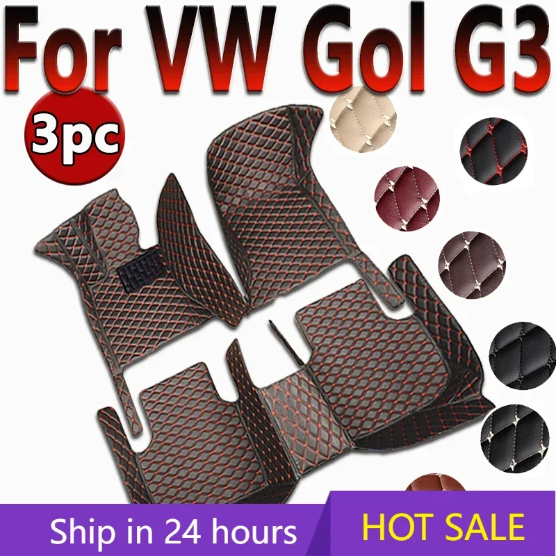 Car Floor Mat For Volkswagen Gol G3 2000 2001 2002 2003 2004 4 Doors Diamond Leather Luxury Woman Foot Pad Auto Carpet Accessory