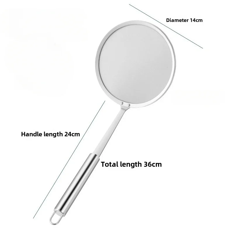 قطعتان من مغرفة مصفاة شبكية دقيقة من الفولاذ المقاوم للصدأ عالية الجودة للوعاء الساخن - مثالية لإزالة الدهون والرغوة في المطبخ