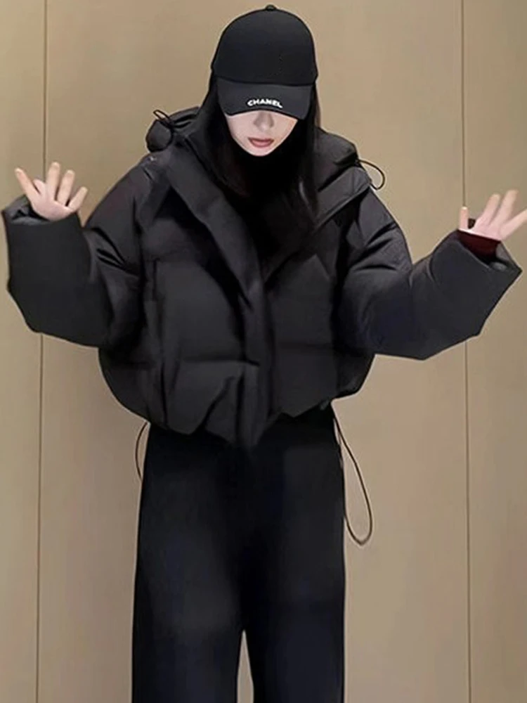 

Women's down Cotton Jaet Winter New Loose Thi Warm Coat Korean Sle Bread Clothes Sli Commute Long Sve Hoodie