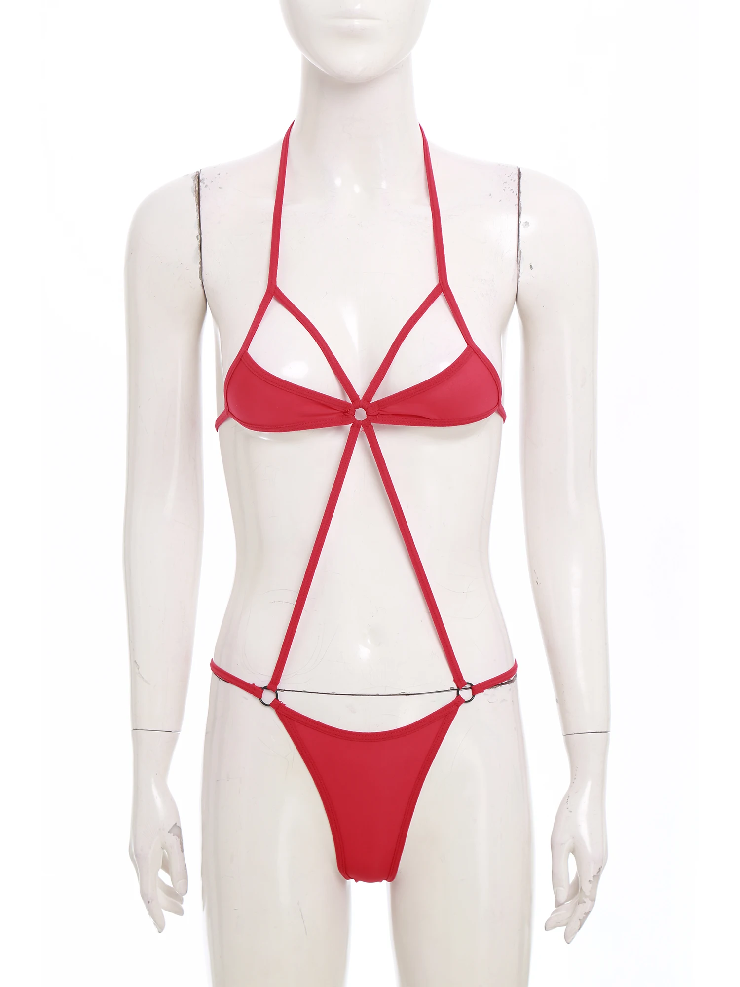 Costume da bagno donna micro bikini body scava fuori mini reggiseno halter backless T-back body costumi da bagno costume intero