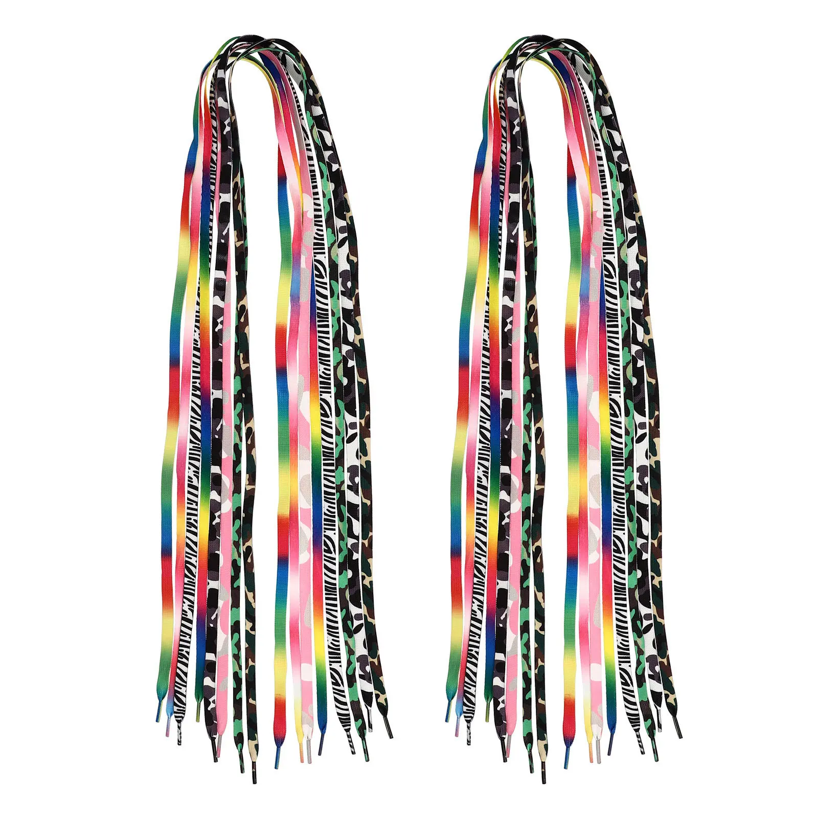 8 أزواج من أربطة الحذاء الزلاجات الدوارة أربطة الحذاء المسطحة المصنوعة من البوليستر المقاومة للاهتراء للزلاجات على الجليد أحذية رياضية للتزلج متعددة الأغراض #2