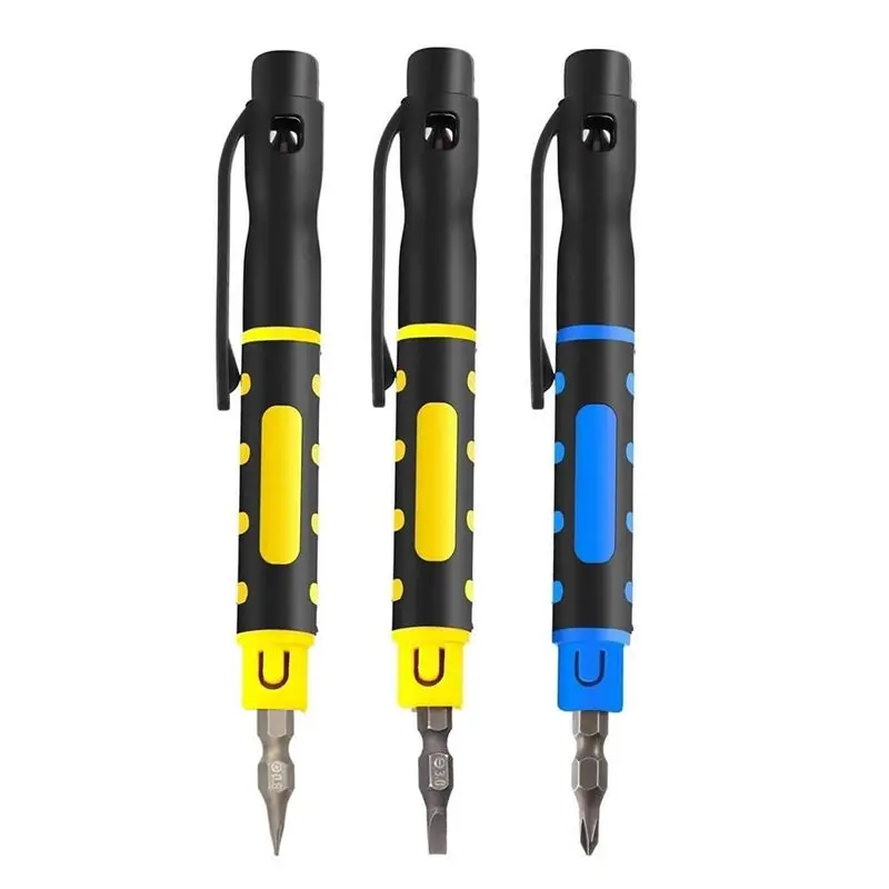 Feb.3Pack 4 In 1 Pocket Screwdriver Portable Multi-Purpose Screwdriver Eyeglass Repair Screwdriver Home Repair Screwdriver