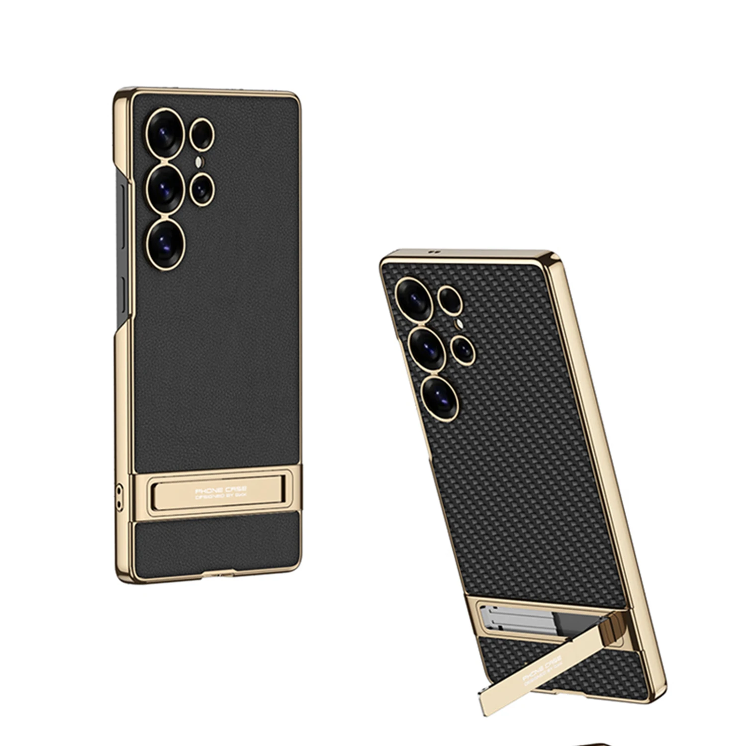 Luksusowe etui na telefon z pokryciem PU i brokatową fakturą dla Samsung Galaxy S26 S25 S24 Ultra z ukrytą podstawką i twardą obudową. — zdjęcie produktu 5