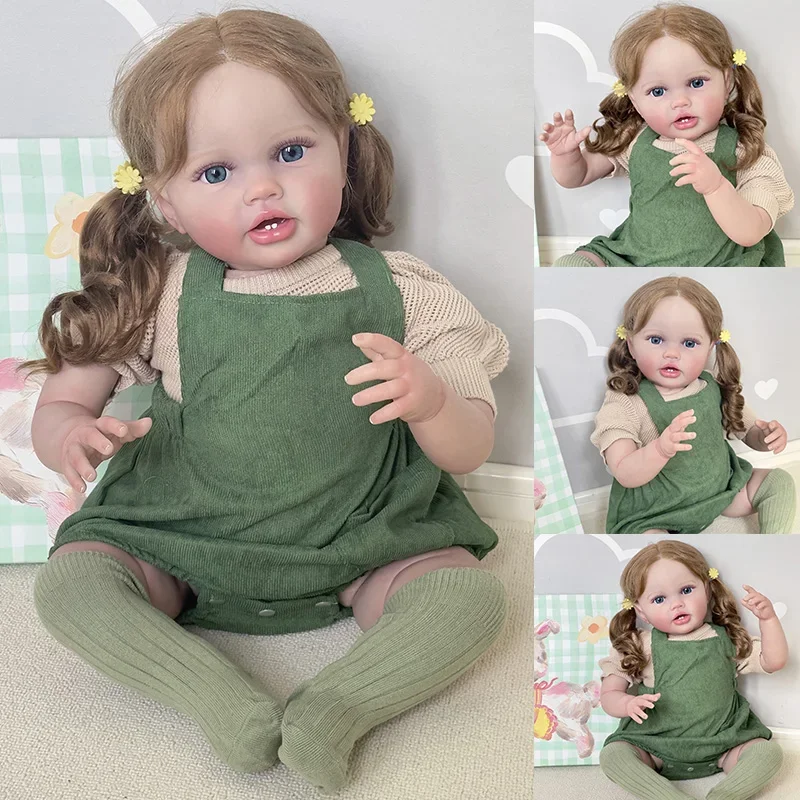 

24Inch Lottie Princess Reborn Baby Toddler Newborn Doll Girl lifelike Soft Touch 3D Skin Art Doll with Hand Root Hair