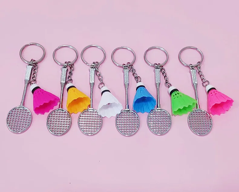 Set 4 Portachiavi Badminton A Forma Di Racchetta E Volano - Souvenir Sportivi In Metallo (Lega Di Zinco), Colori Oro E Argento - 3