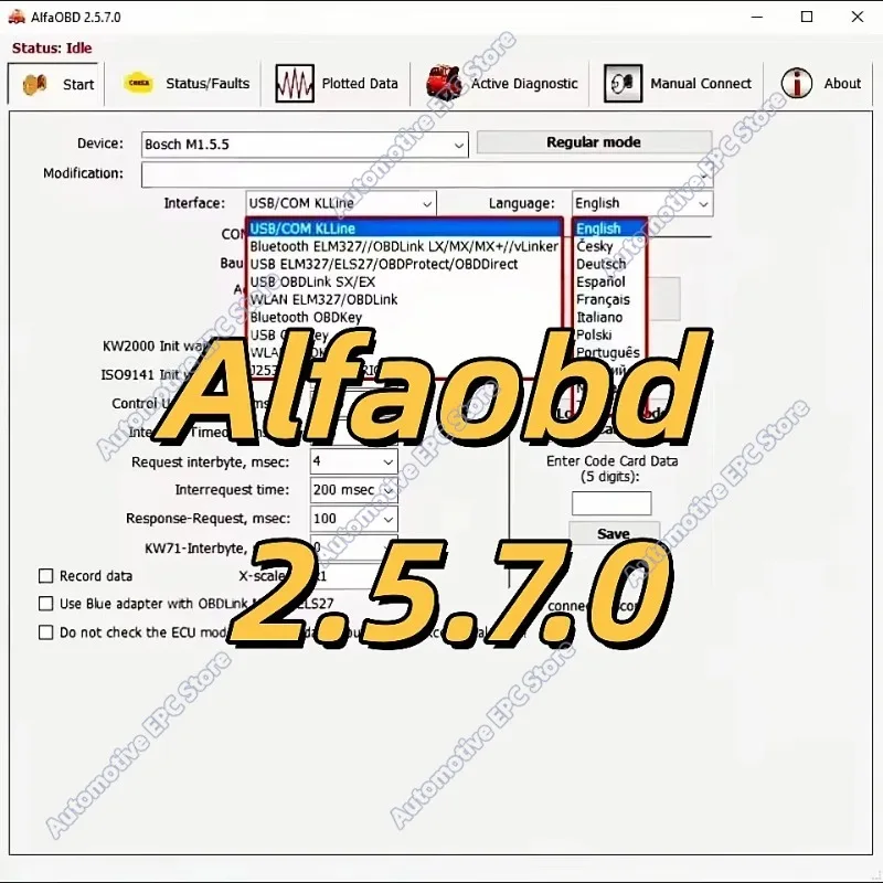 2026 AlfaOBD 2.5.7.0 Car Diagnosis Automotive Tool Diagnostic ECU Coding Key Programming Tool Auto Repair Mechanic For Fiat/Jeep