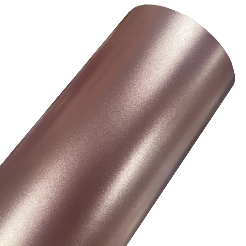 Hochwertige Chrom-Satin-Roségold-Vinylfolie mit selbstklebendem Aufkleber für die Autoverpackungsfolie mit Air Release
