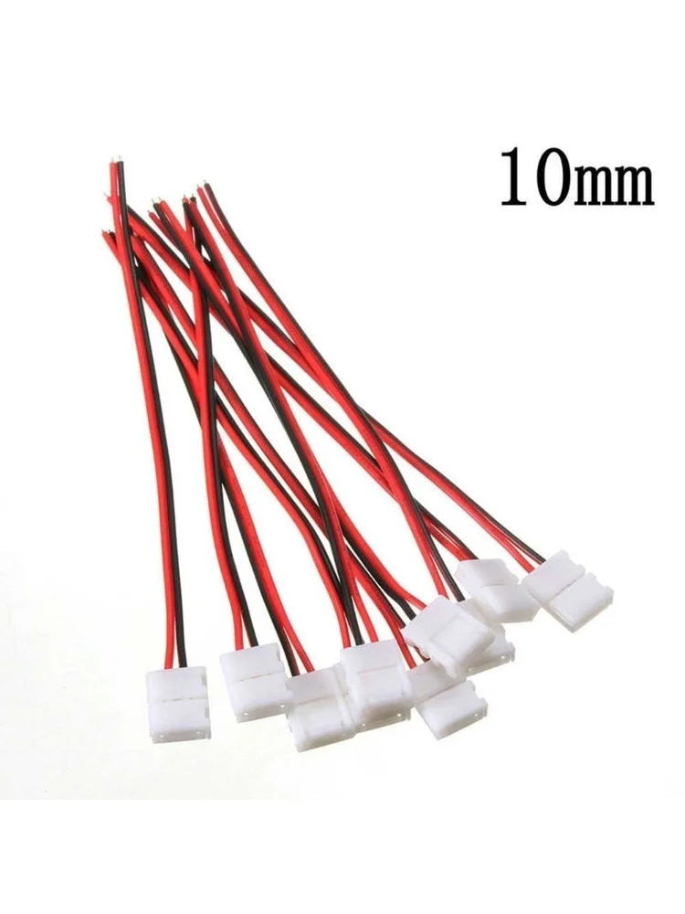 Connecteur de bande LED à 2 broches, câble 3528/5050, adaptateur couleur unique, utile, 10 pièces
