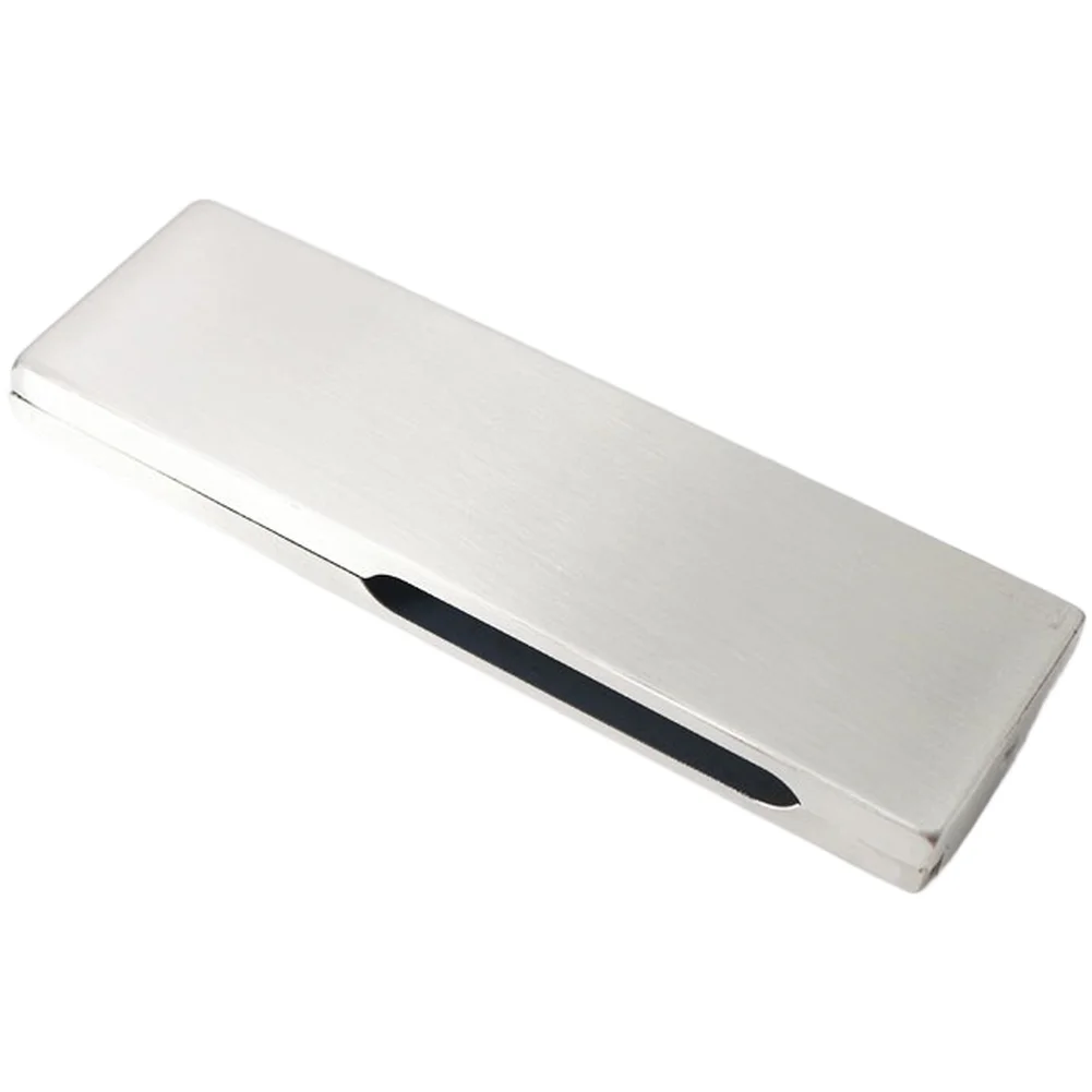Brushed Black Stainless Steel Door Clamp Cover Plate Featuring Thickened Steel Plates for Structural Integrity Curved Straight