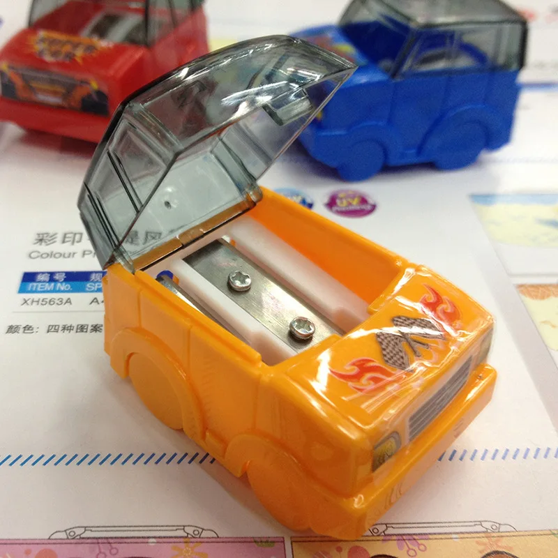 2PCS Cartoon car styling Pencil Sharpener Creative Stationery Pencil Sharpener Cutter School Office Supplies