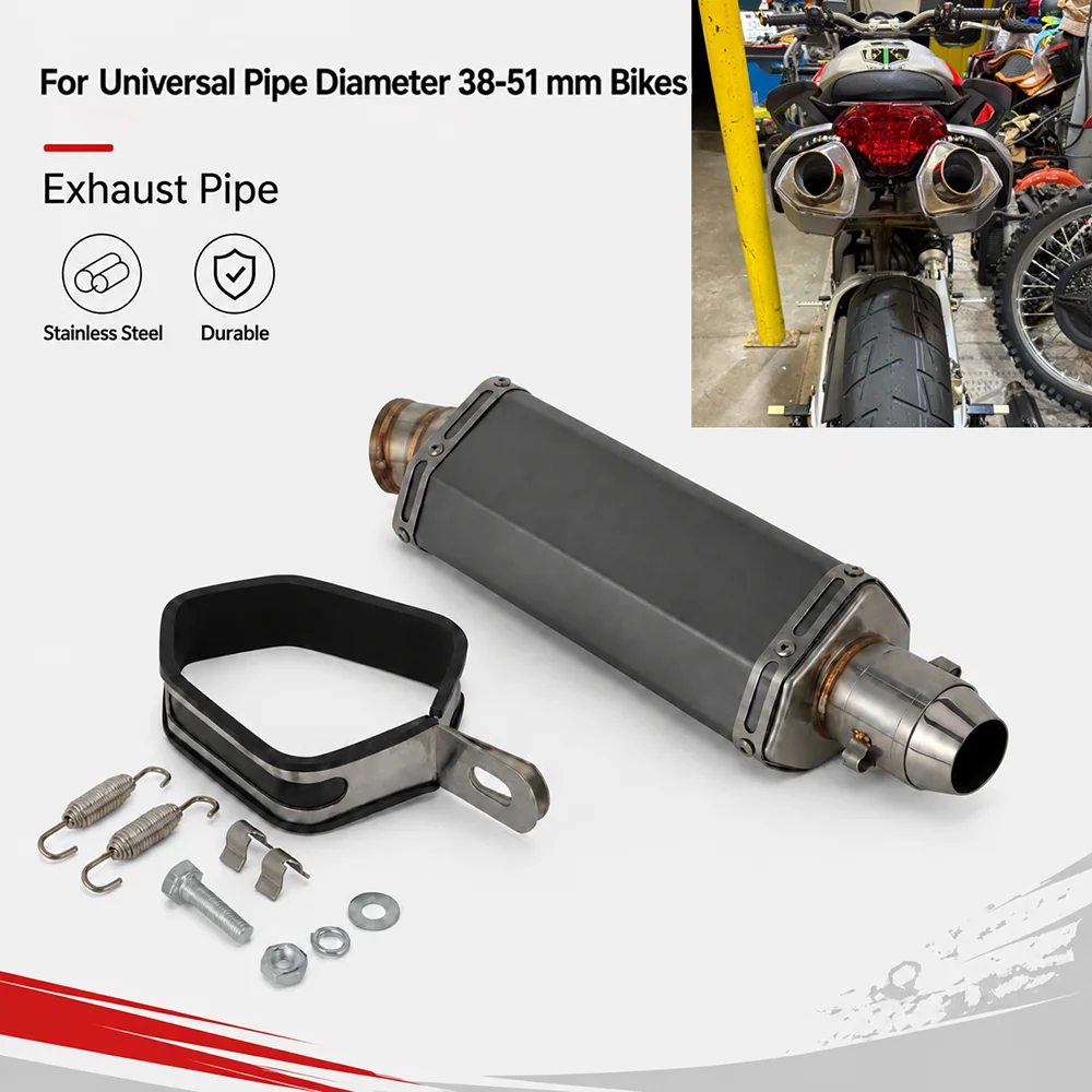 Exhaust Pipe For Universal 38‑51mm Pit Dirt Bikes Scooter ATV Quad Motocross Accessories Stainless Steel Aluminum Multi Piece