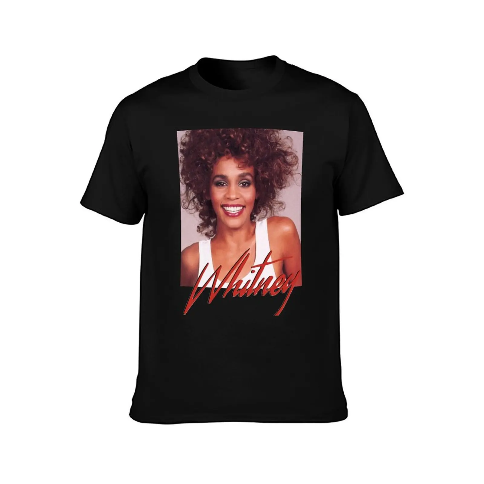Whitney Houston Official Smile Signature T Shirt. T-Shirt Work Casual Loose Fit T-Shirt