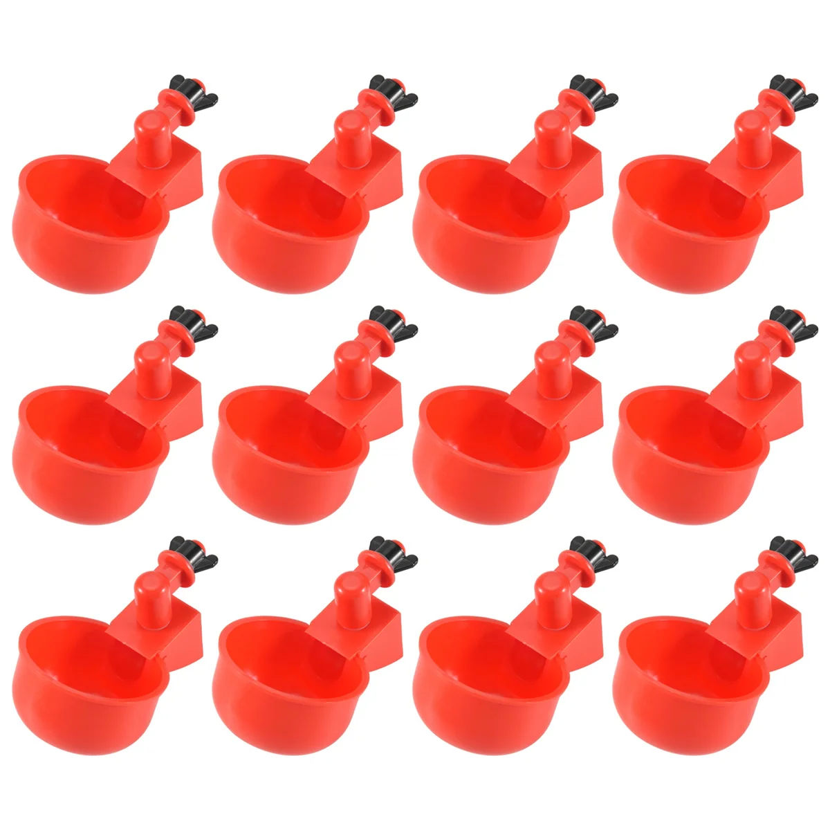 12PCS Chicken Watering Cup Automatic Filling Waterer Poultry Drinking Bowl Thread Watering Feeder Cup for Chicken