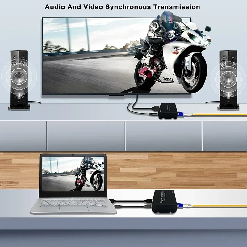 Extensor kvm de fibra hdmi, 20km, 4k @ 60hz, cabo de fibra óptica sc, hdmi, usb, extensor de vídeo, suporte para transmissão, teclado e mouse