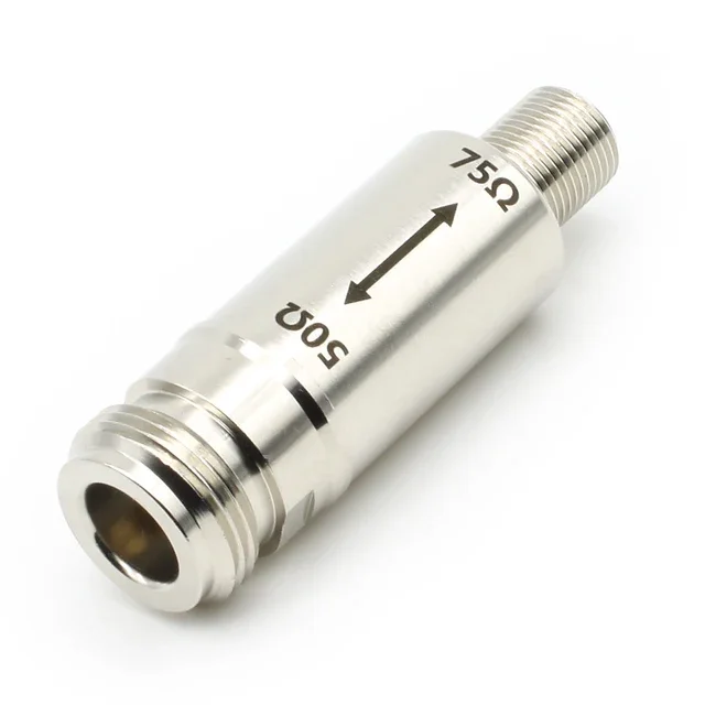 N Male to F Female 50 Ohm to 75 Ohm, Impedance Converter, RF Coaxial Adapter, High Frequency Signal Matching, Professional Grade
