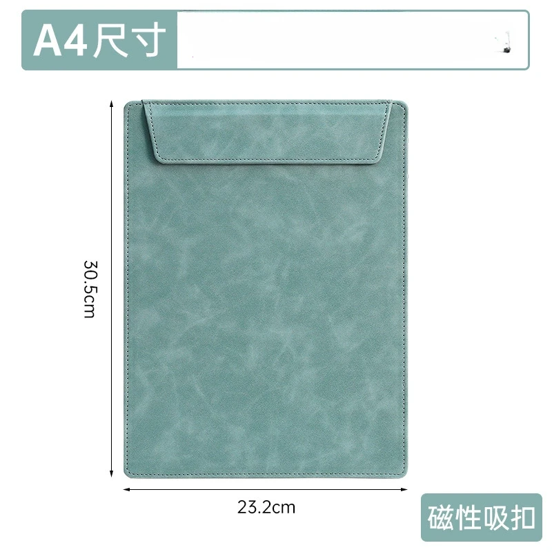PU Leather Mini Magnetic Writing Clipboard Pure Color Writing Pad Business File Folder Restaurant Menu Covers Paper Organizer
