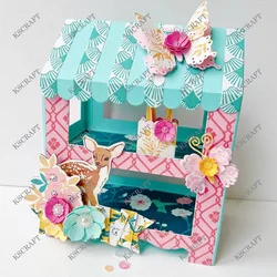 KSCRAFT 3D Tall Market Stand Cutting Dies Stencils for DIY Scrapbooking Decorative Embossing DIY Paper Cards