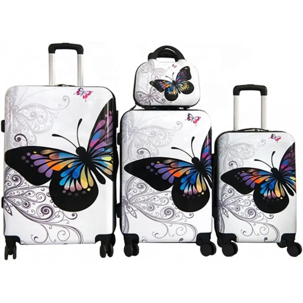 

4-Piece Luggage Set, Cute Carry-On, Women's Fashion, White Sizes 14/20/24/28