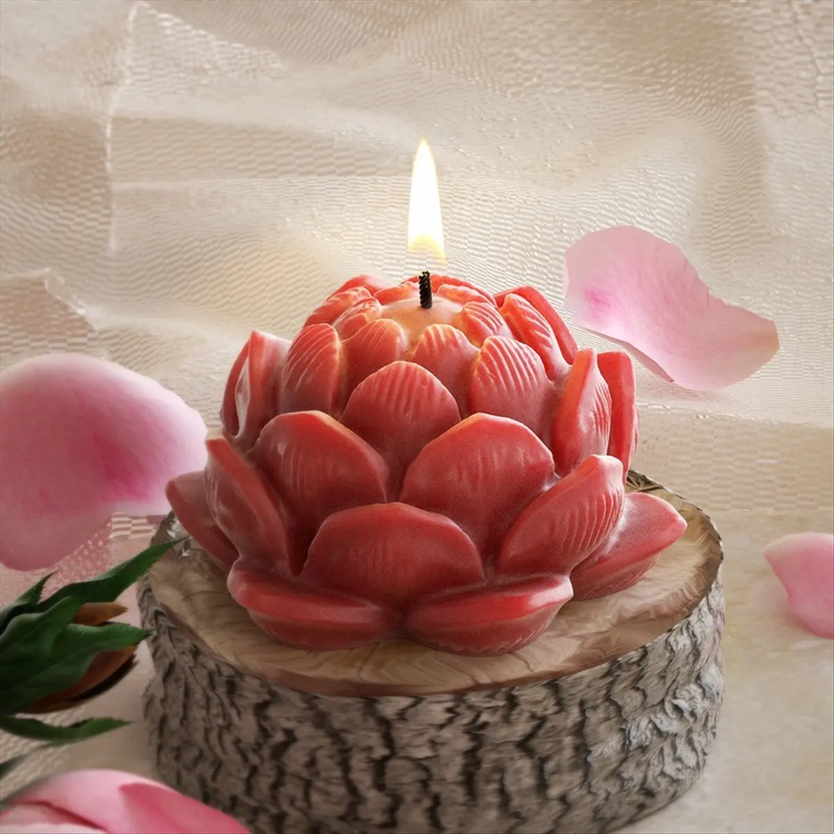 ABNH 4PCS 3D Large Silicone Candle Mold DIY Handmade Flower Aromatherapy Plaster Resin Soap Making Supplies Kit