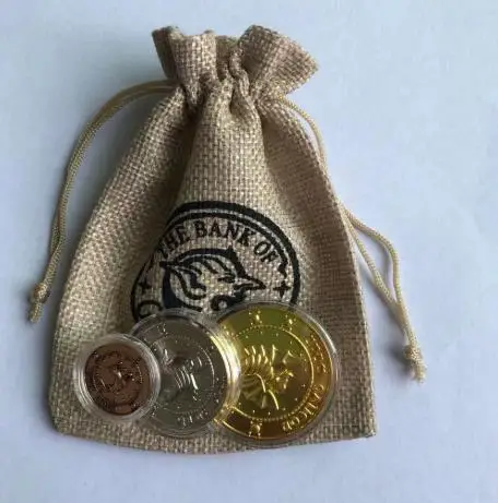 Colección de Harry Potter, colección de monedas del Banco Gringott, Escuela de magia Noble, regalo mundial, monedas y Bolsa, 3 unidades por juego