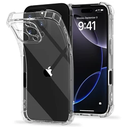 Air-Bag Shockproof Silicone Clear Case For iPhone 11 12 13 14 15 16 Pro Max Mini X Xs XR 6 6S 7 8 Plus Transparant Back Cover