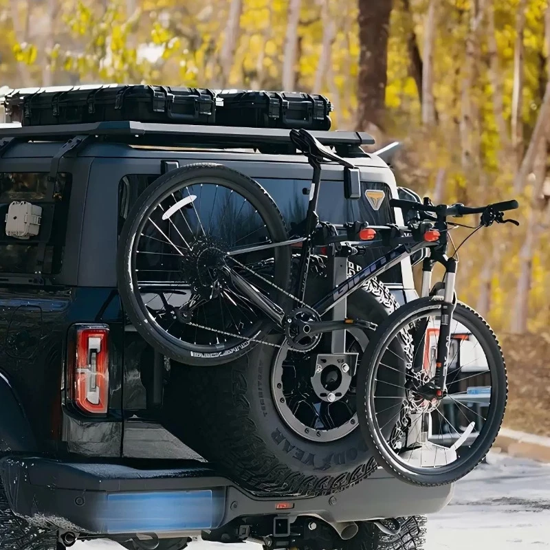 Suitable for Ford Wrangler Bigfoot Edition Folding Car Spare Tire Bicycle Frame Cars Mounted Bicycles Rear Rack Automobile Parts