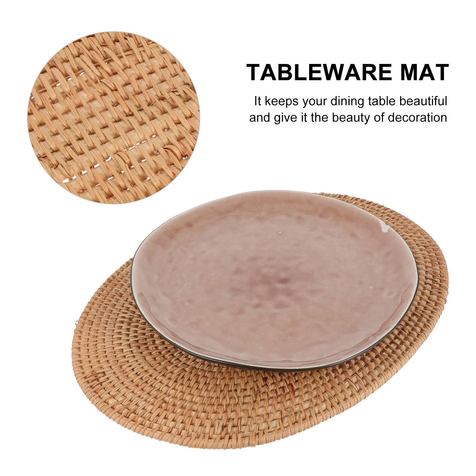 

1Pcs Heat Insulated Placemat Decorative Woven Dining Table Mat Protective Scratch Proof Pad Household Dining Table Supplies