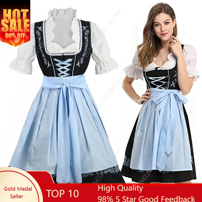 

Костюмы Октоберфеста, женские платья-дирндль, немецкие платья для фестиваля пива, баварского карнавала, Хэллоуина, платье больших размеров