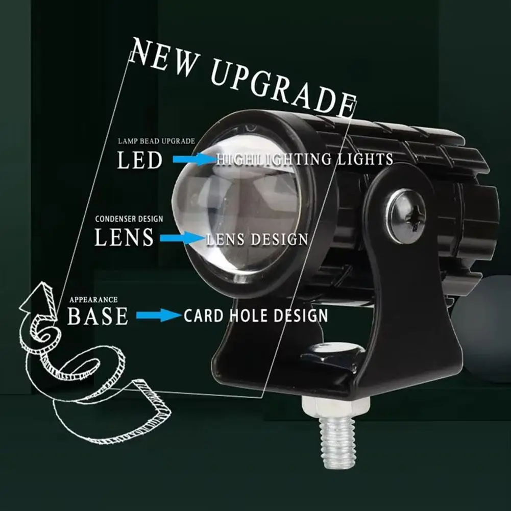 

Вспомогательный приводной фонарь для мотоцикла, двухцветный светодиод высокой яркости, водонепроницаемый дальний свет, противотуманная фара для скутера, велосипеда на E8k7