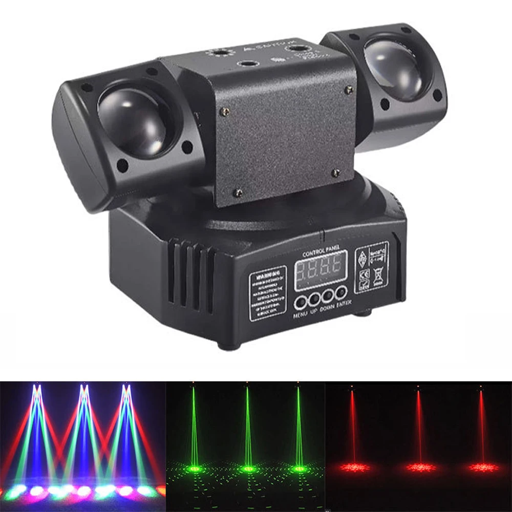 3-in-1 Effect Moving Head Rotating Beam Laser Strobe Light DMX512 Light Rotating Beam Remote LED Stage Pattern