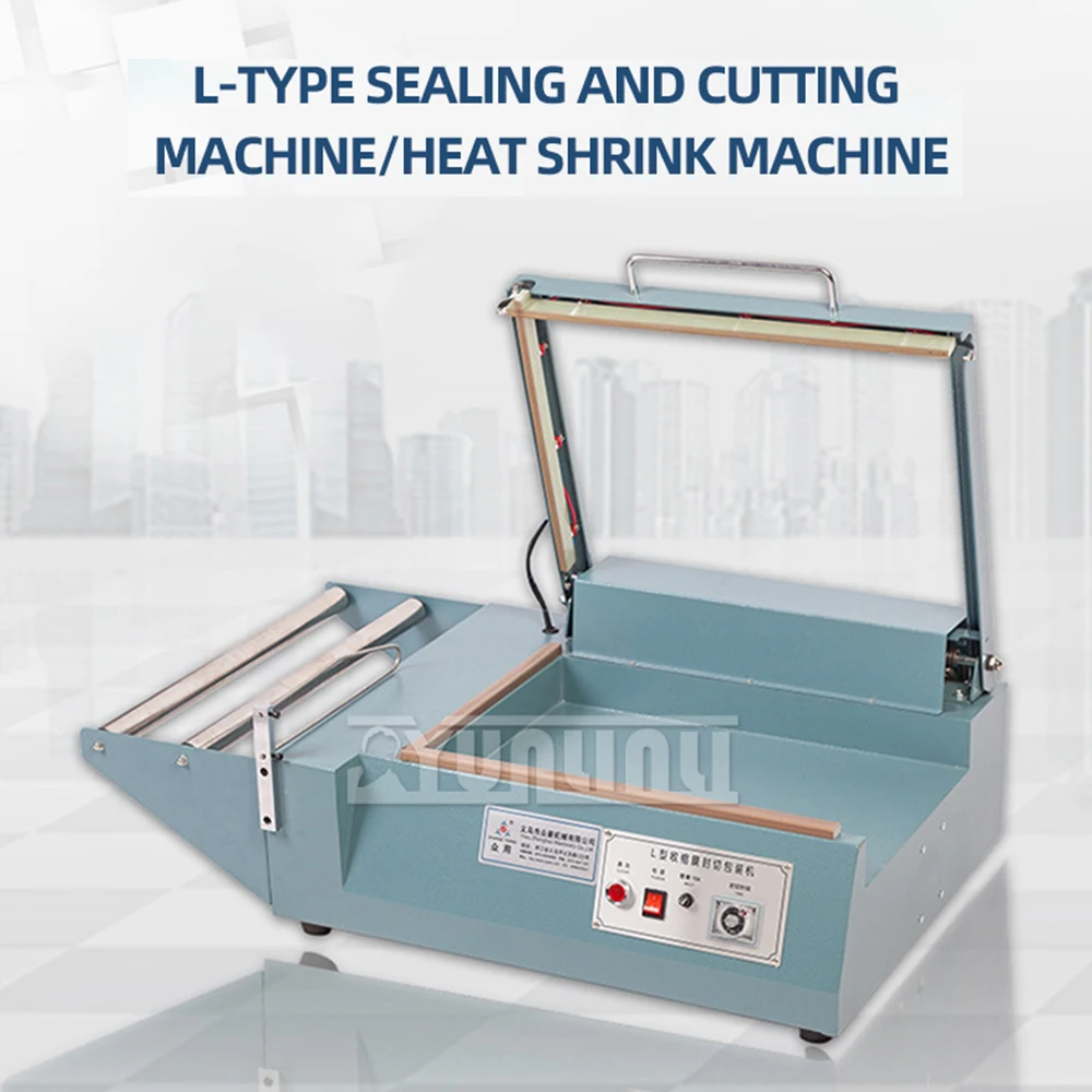 

L type Manual Heat Shrink Film Sealing Machine Plastic Film POF Film Sealing And Cutting Machine Heat Shrink Sealer 220V 800W