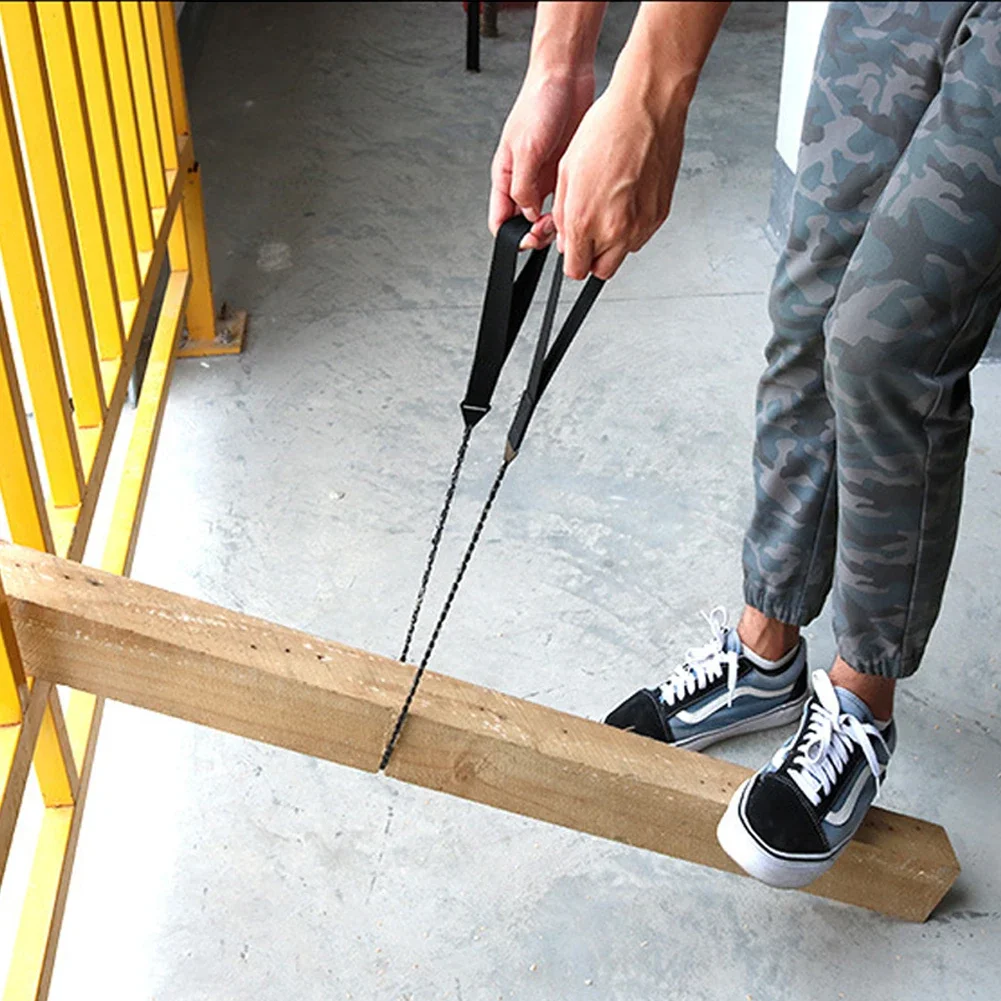 

24-дюймовая ручная веревочная цепная пила, портативный инструмент для резки деревьев, острая ручная стальная веревочная цепная пила для кемпинга/походов/рыбалки/пикника