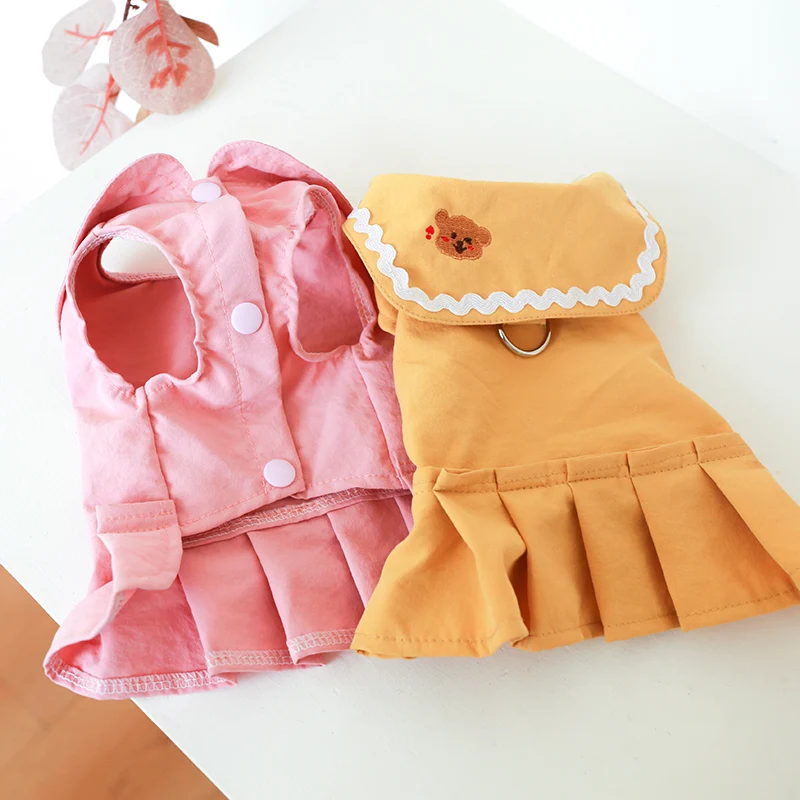 PETCIRCLE Dog Clothes Love Dog Strap Dress For Small Dog Puppy Pet Cat Autumn Pet Cute Costume Pet Clothes Dog Coat Skirt