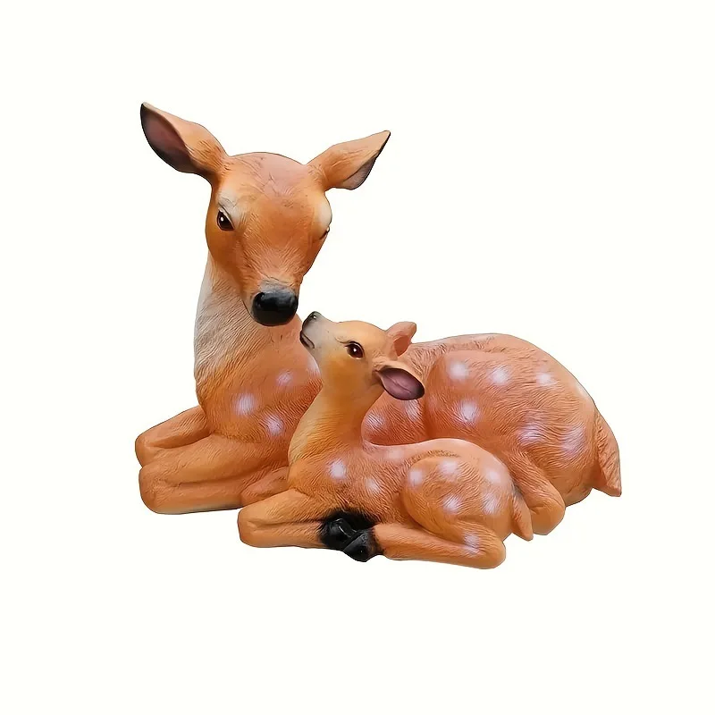Ornement en résine de simulation de cerf sika mère et fils, pour jardin pastoral, cour de villa extérieure, décoration de villa communautaire