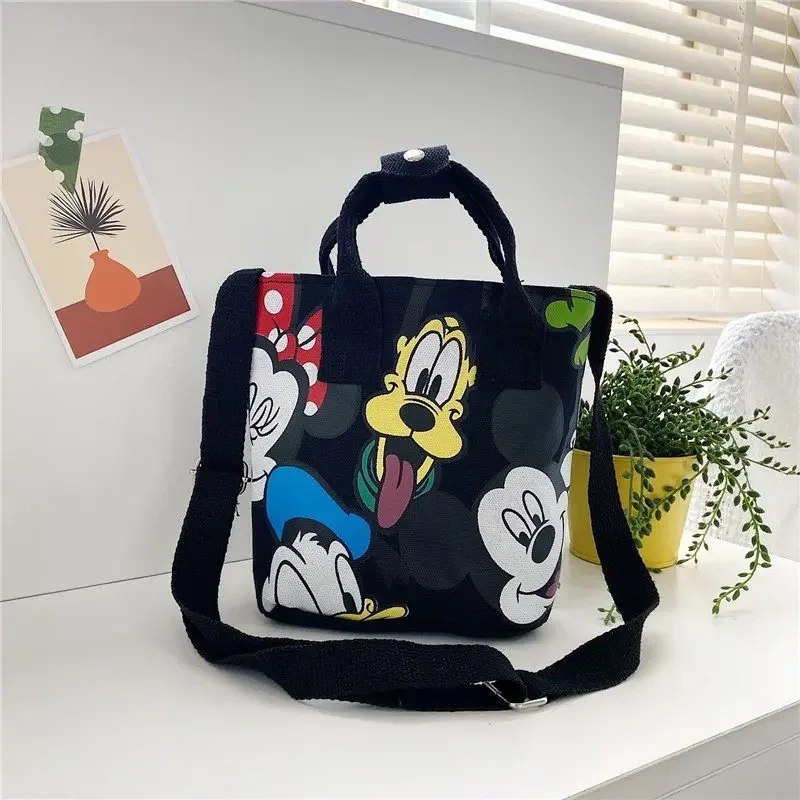 Disney Children\'s Bags 2024 New Trendy Korean Style Canvas Hand-held Shoulder Bag Cartoon Cute Donald Duck Girls Cross-body Bag