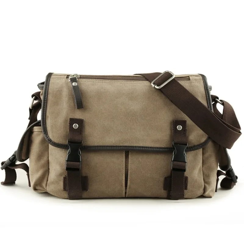 Large Capacity Vintage Canvas Electrician Messenger Bag backpack professional tool bags multi pocket Portable outing products