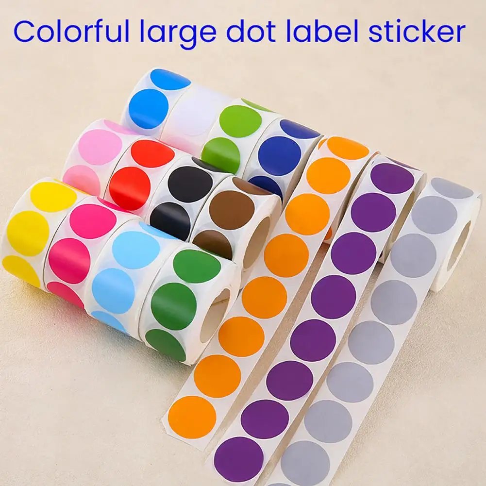 

500 Pcs 2.5cm Colored Dot Stickers Round Color Coding Labels Waterproof Polka Circle Dot Stickers for Office Student Classroom