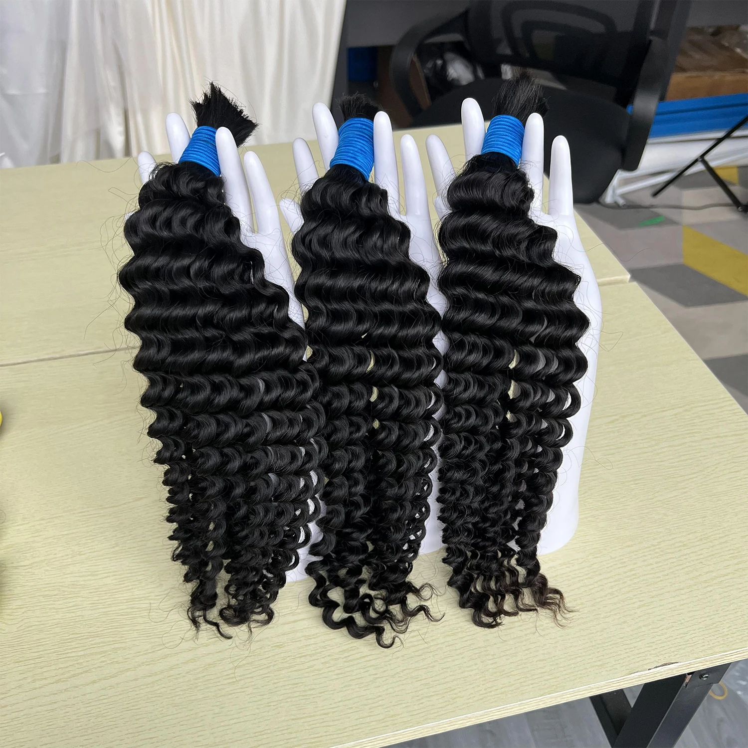 SWANEE Deep Wave Hair Bulk Human Hair For Braiding Natural Human Hair Bundles No Weft Bundle For Women Hair Extensions Braiding