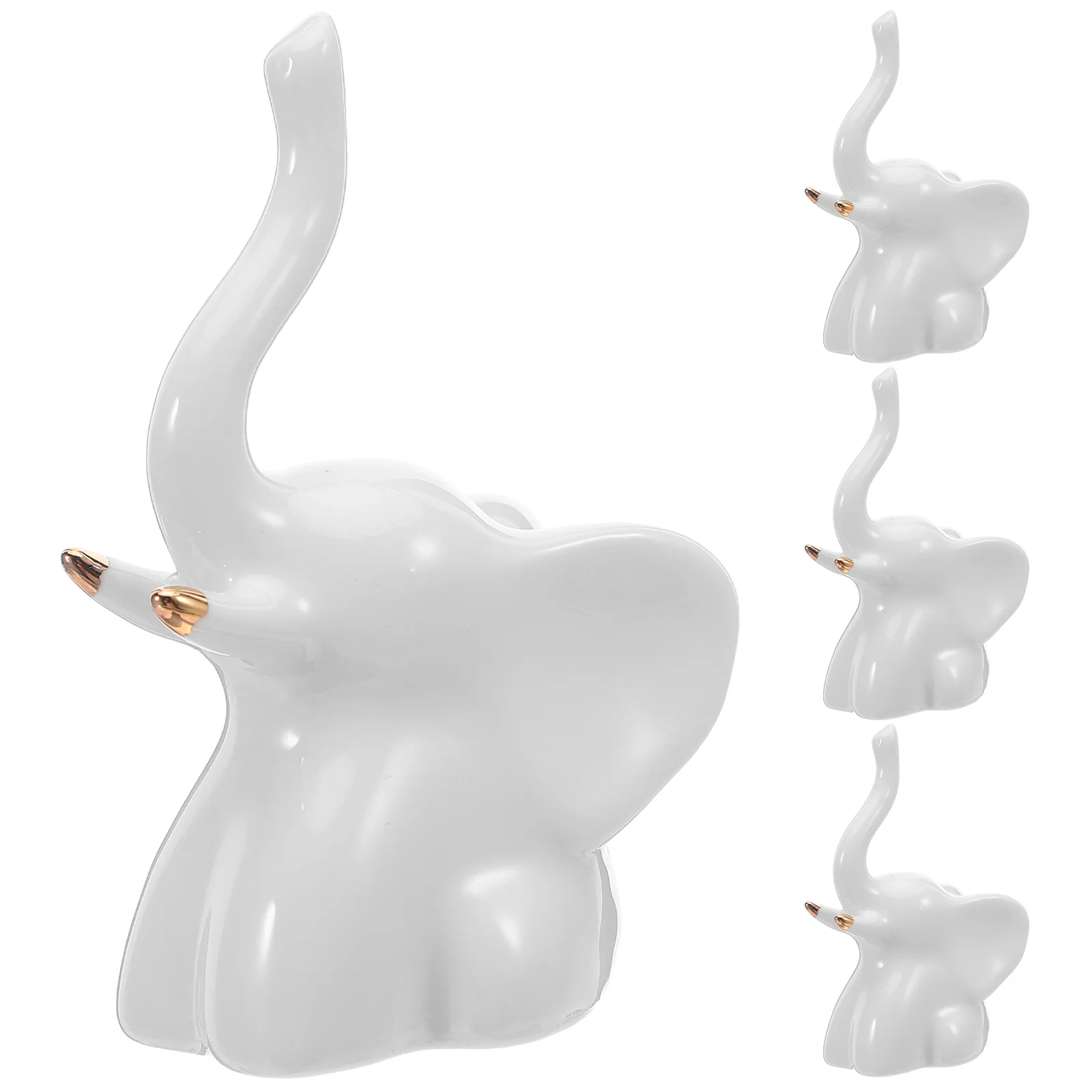 

4Pcs White Ceramic Animal Decorative Toilet Bolt Covers Cute Elephant Toilet Screw Caps Floor Bolt Caps Bathroom Fixture Seat