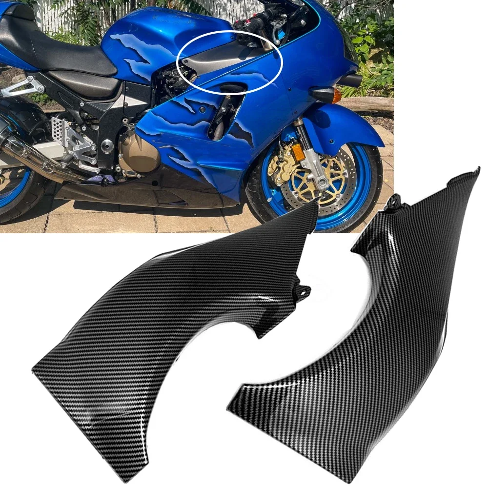 Motorcycle Parts Ram Air Intake Cover Duct Tube For Kawasaki ZX12R ZX 12R 2000 2001 ZX-12R Tank Fairing Panel Cowl Carbon fiber