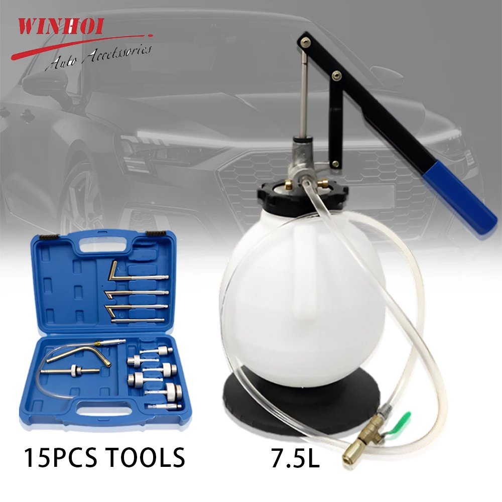 7.5L Manual Gearbox Oil Syringe with 15pcs Adapters Transmission Fluid  Filling Tools  Automotive Offroad Oil  Replacement Tools