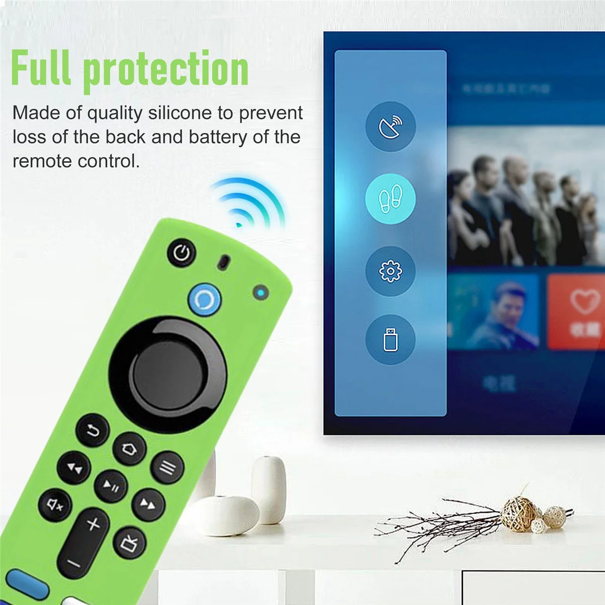 

Новый силиконовый чехол для пульта дистанционного управления для Fire TV Stick 4K 3Rd Gen 3-го поколения, противоскользящий защитный чехол для пульта дистанционного управления (зеленый)