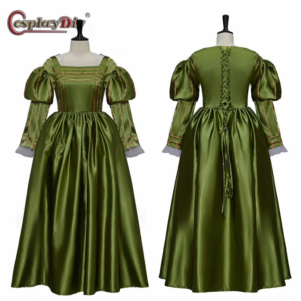 

Elizabeth Tudor Queen Green Renaissance Dress Period Anne Boleyn Cosplay Costume Medieval Dress Ball Gown