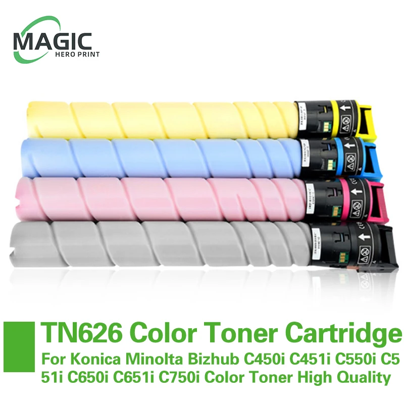 

TN626 TN 626 Compatible Toner Cartridge For Konica Minolta Bizhub C450i C451i C550i C551i C650i C651i C750i Toner High Quality