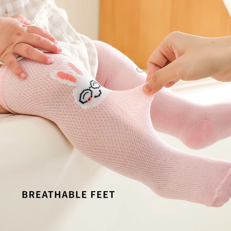 

Cartoon Animals Mesh Baby Newborn Hose Lace Socks Summer Breathable Soft Comfortable Cotton Solid Stockings for Baby Girls Boys