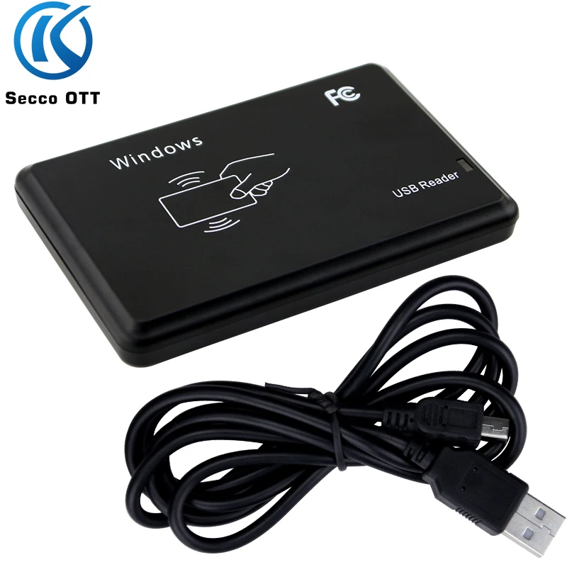 

125KHz 13.56MHz Swipe Card Access Control Card Issuer, Non-contact NFC Desktop Card Reader, USB Interface Driver-free RS232