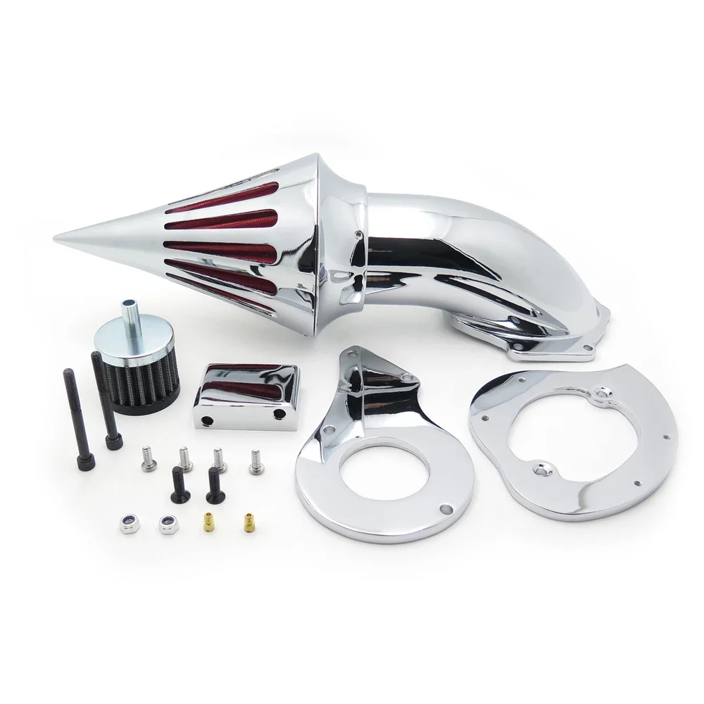 Kit de limpiador de aire para motocicleta, filtro de admisión cromado para Honda Shadow 600, VLX600, 1999-2013